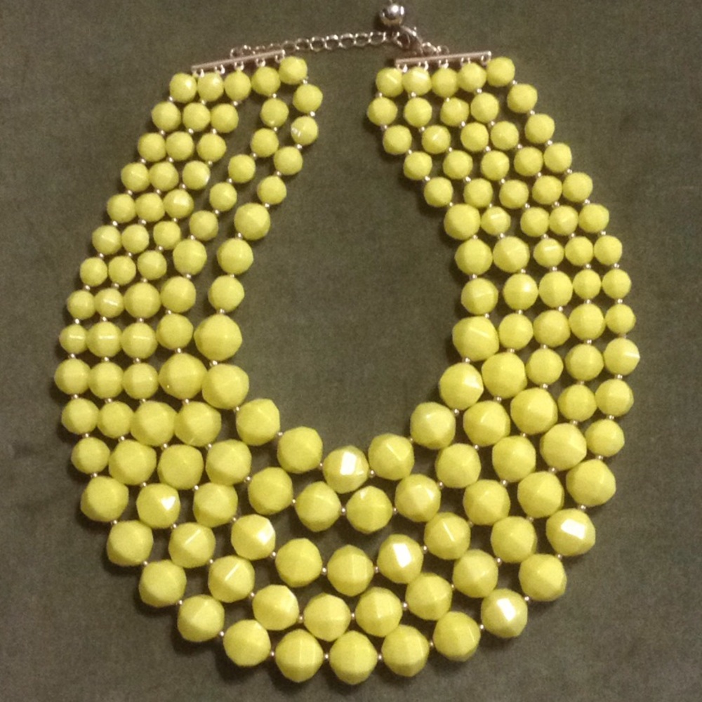 Kate Spade 5 row chunky yellow necklace